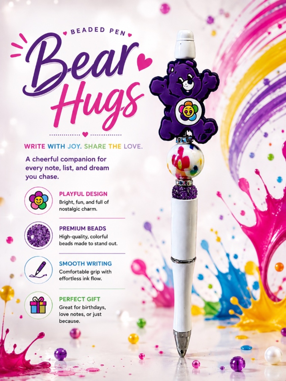 Color Me Purple Bear Pen